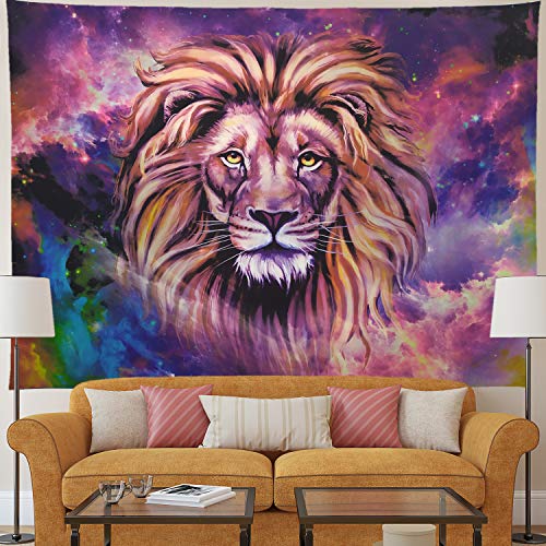 Starry Sky Lion Tapestry for Wall Decoration