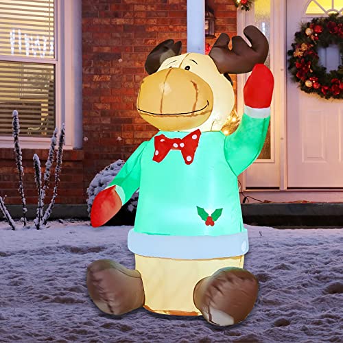 4ft Christmas Inflatables Reindeer w/ LEDs