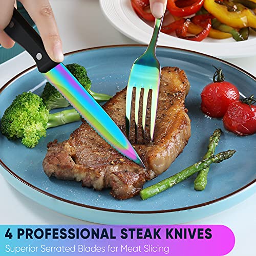 48-Piece Stainless Steel Silverware Set w/ Steak Knives for 8