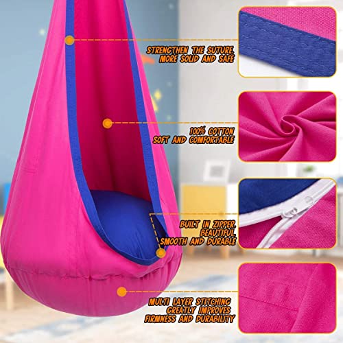 Hanging Hammock Chair with Inflatable Pillow- Max 176 LBs