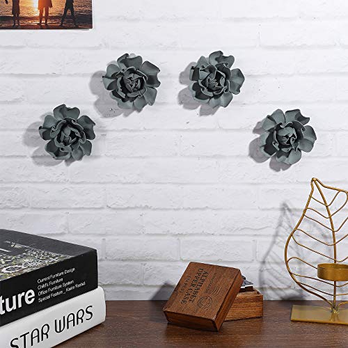 4 Pcs Ceramic Flower Wall Decoration