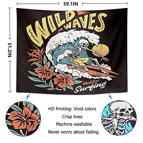 Surfing Skeleton Cool Wall Tapestry for Wall Decoration