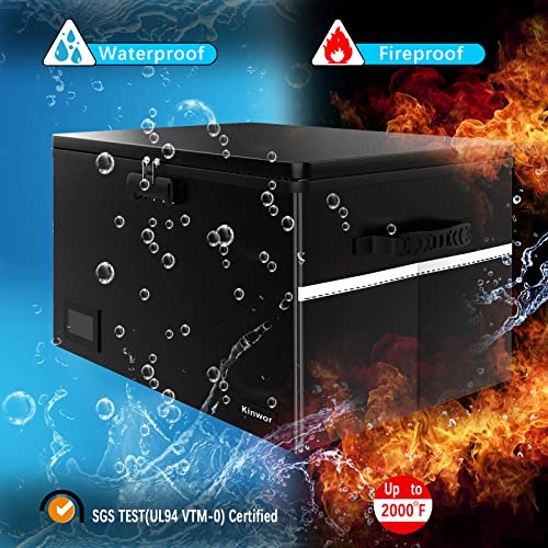 Fireproof File Box w/ Lock, Waterproof, Anti-Static, & Multi-Layer/ Pockets