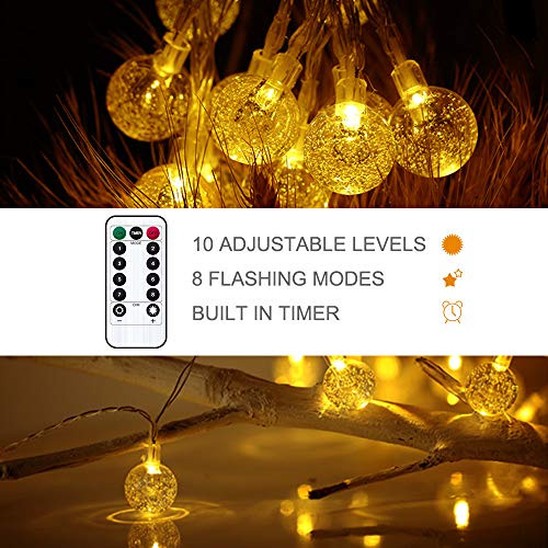 33 FT 80 LED Battery Operated Globe Ball String Lights