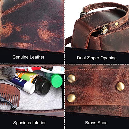 Leather Toiletry Bag - Hygiene Organizer Travel Kit