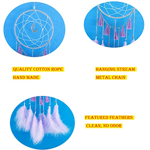 Dream Catcher Boho Sun Dream Catcher Peacock Green Feathers with Handmade Pearl and Wooden Beads,