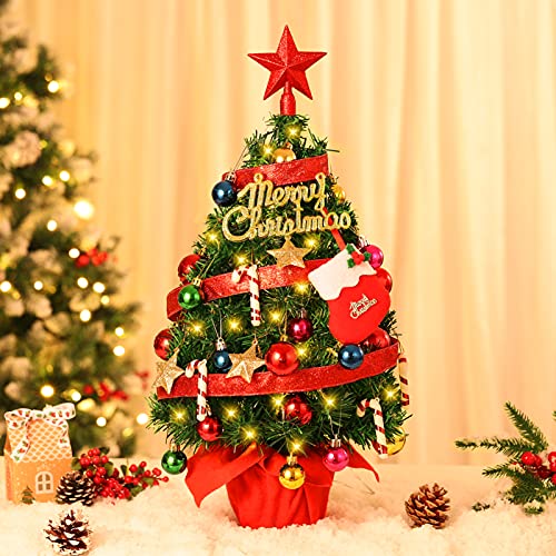 22’’ Mini Christmas Tree Set w/ 50 LED Lights & 39 Pcs Ornaments