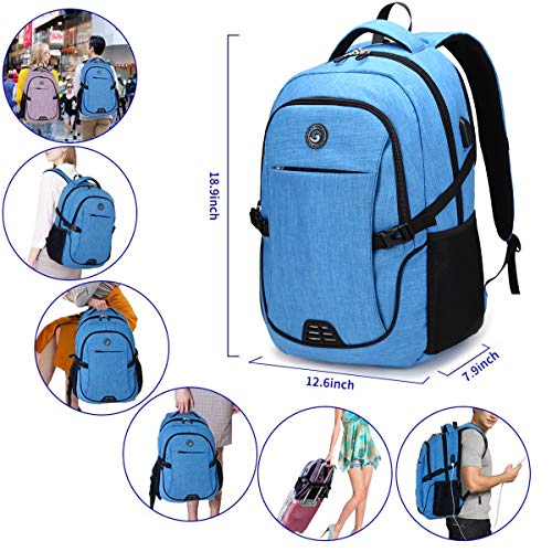 Anti Theft Laptop/Travel Backpacks Bookbag w/ USB Charging Port Fits 15.6 Inch Laptop