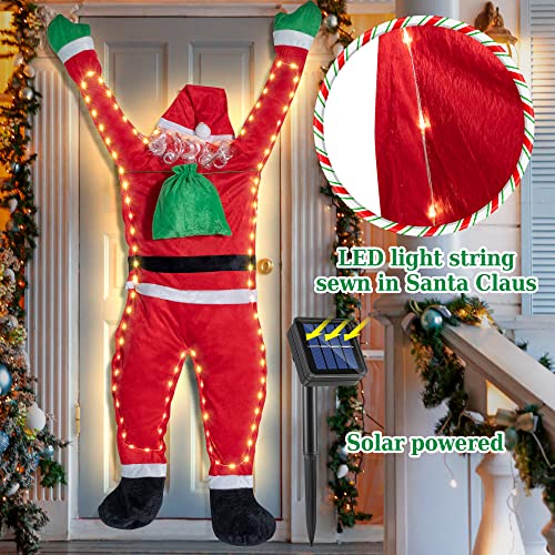 Hanging Santa Suit w/ Warm White Lights for Christmas Decoration