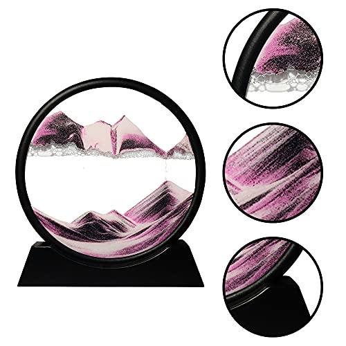 3D Moving Sand Art Sandscapes in Motion Round Glass 7"