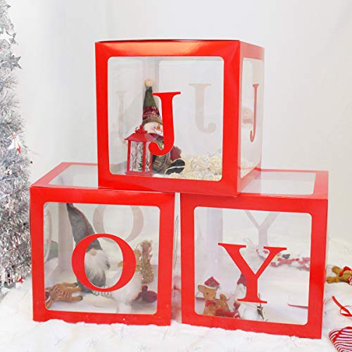 Transparent Joy Box  Blocks Christmas Decorations