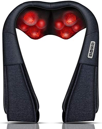 Neck &Back Massager w/ Heat, Shiatsu Shoulder Massager for Neck pain Back Pain Relief