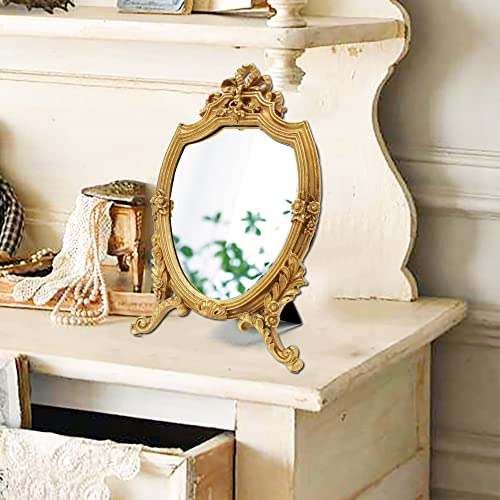 Antique Gold Resin Frame Decorative Mirror