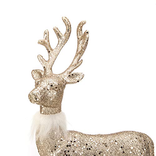 2 Pcs Glitter Reindeer Christmas Decoration