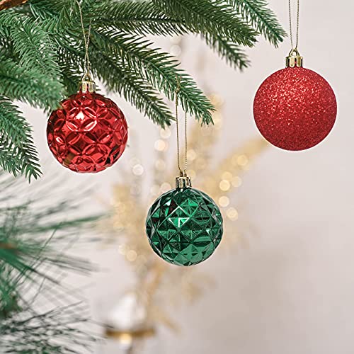 50ct 60mm Traditional Red Green and Gold Christmas Ball Ornaments