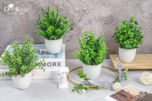 4 Packs Fake Plants Mini Artificial Greenery Potted Plants for home, office