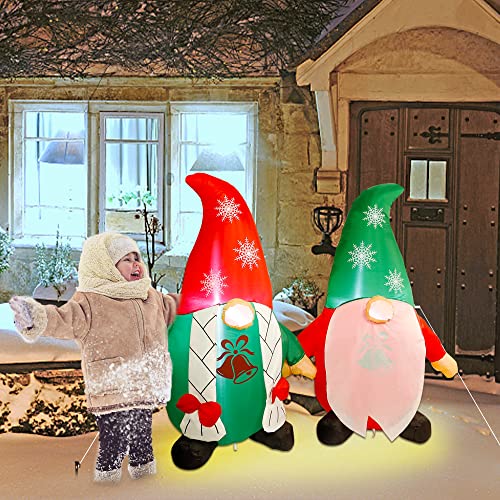 Inflatable Christmas Gnomes Couple w/ LEDs