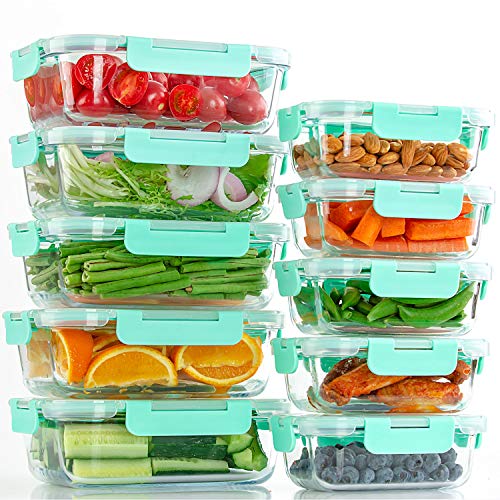 [10-Pack] Glass Food Storage Containers