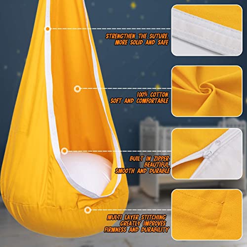 Hanging Hammock Chair with Inflatable Pillow- Max 176 LBs
