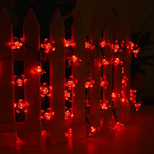 33 Feet 100 LED Cherry Flower Fairy String Lights Christmas, 8 Flash Modes with Tail Plug