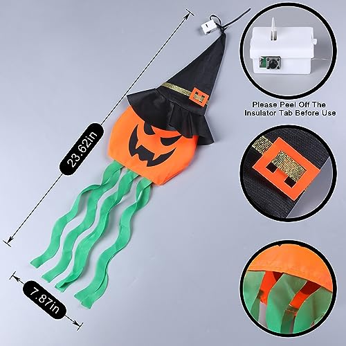 Hanging Outdoor String Lights Glowing Ghost Witch Hat Halloween  (4Pcs)