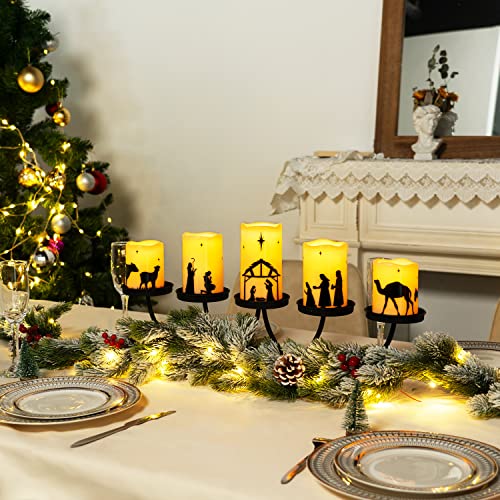 Flameless Christmas Nativity Scene Candles- Battery Operated