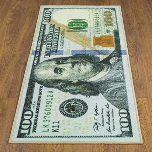 $100 Dollar Bill Runner Rug, Multicolor,