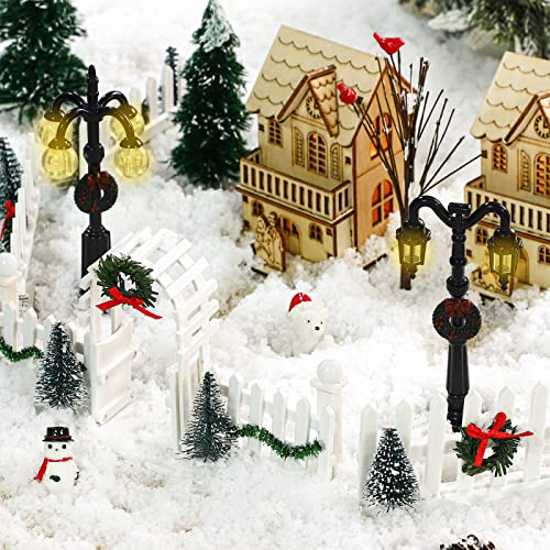 5 Pcs Christmas Village w/ Decorative Fences Entry Gate