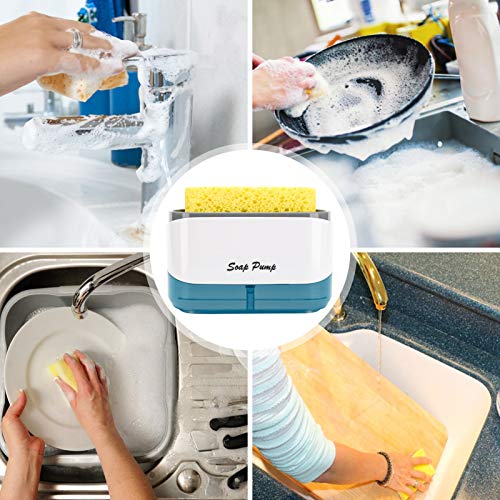 Kitchen Dish Soap Dispenser w/ Sponge Holder