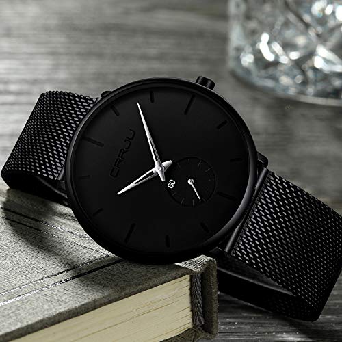 Ultra Thin Wrist Watches for Men Fashion Classic Waterproof Stainless Steel Band