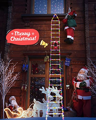 10ft Christmas Decorative Ladder Lights w/ Santa Claus