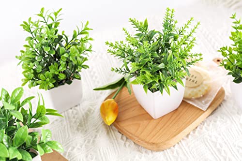 4 Packs Fake Plants Mini Artificial Greenery Potted Plants for home, office