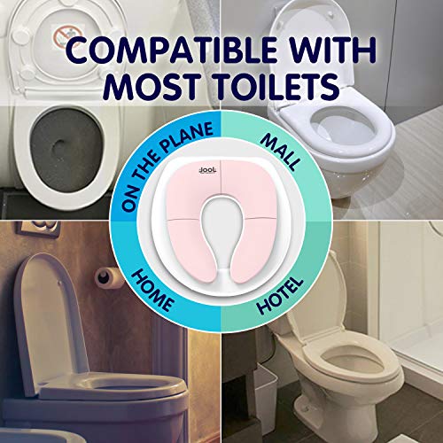 Folding Travel Potty Seat for Boys & Girls, Fits Round & Oval Toilets, Non-Slip Suction Cups, w/ Travel Bag