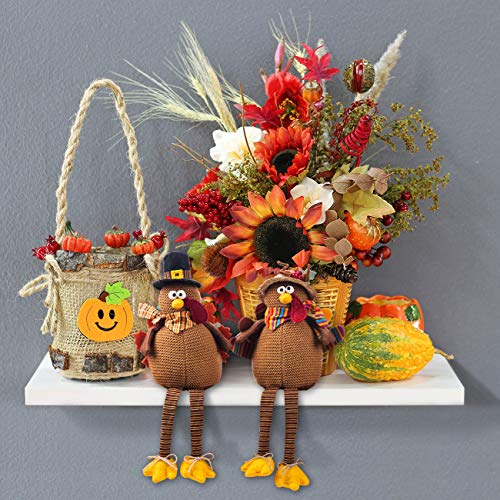 2 Pack Stuffed Turkey Couple Doll Thanksgiving Decoration