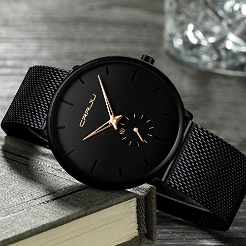 Ultra Thin Wrist Watches for Men Fashion Classic Waterproof Stainless Steel Band