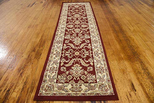 Traditional Oriental Classic Intricate Design Area Rug, 2 ft 7 x 10 ft, Red/Tan