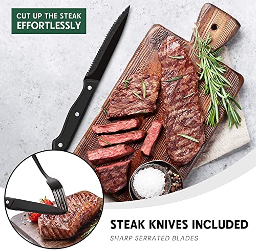 48-Piece Stainless Steel Silverware Set w/ Steak Knives for 8