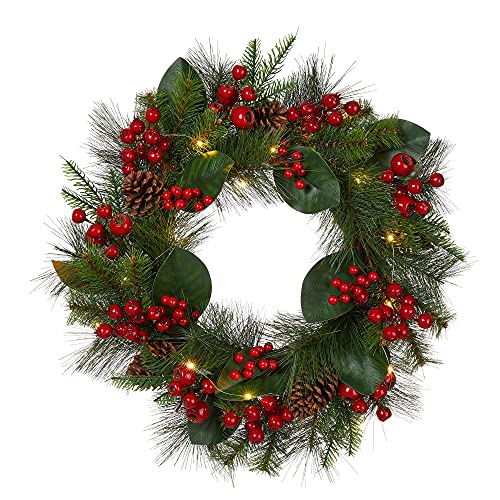 24 Inch Prelit Christmas Wreath Decoration