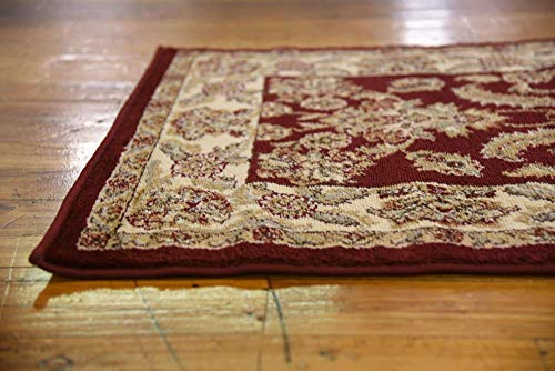 Traditional Oriental Classic Intricate Design Area Rug, 2 ft 7 x 10 ft, Red/Tan