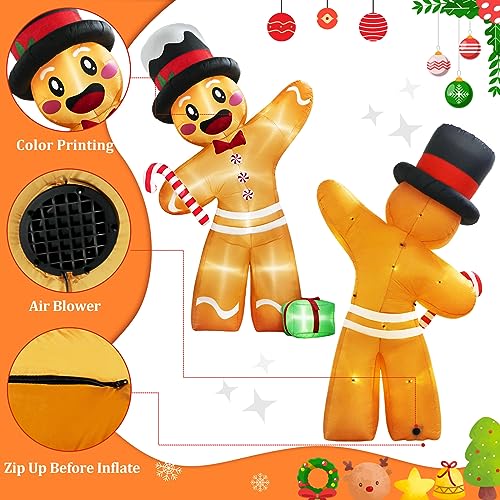 12FT Gingerbread Man Christmas Inflatables, Christmas Inflatables Outdoor Decorations,