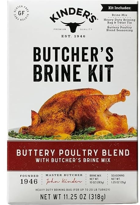 Kinders Brine Kit, Buttery Poultry Blend With Butcher's Brine Mix | 11.25 oz., For Turkeys Up To 20 Pounds
