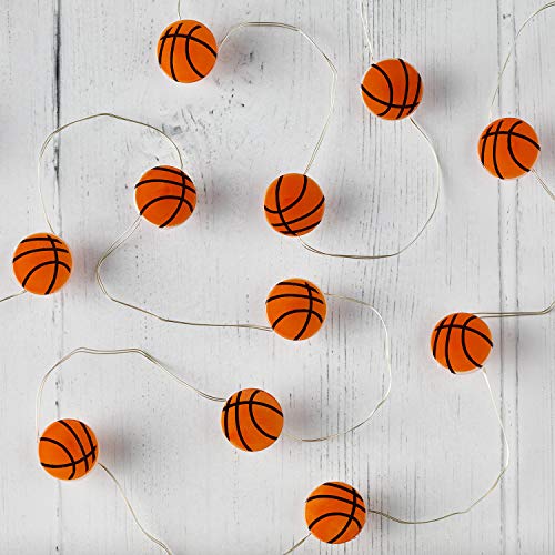 20 Basketball Battery Operated Micro LED Indoor Silver Wire String Lights