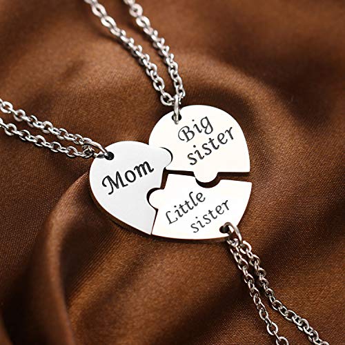 3PCs/Set Mom Big Sister Little Sister Necklaces Sets