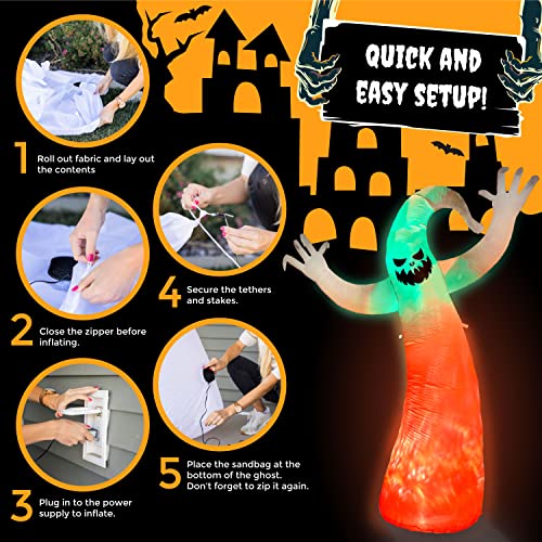 3 Witches Halloween Inflatable Outdoor Decoration | 6ft Halloween Blow Up Yard Decorations | Large