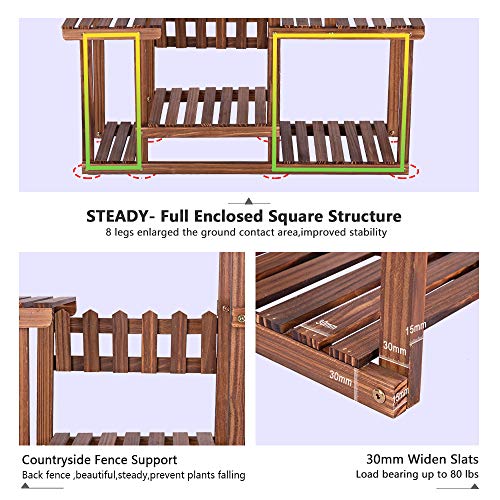 Wood Plant Stand Multi Tiered Corner Plant Shelf Holder