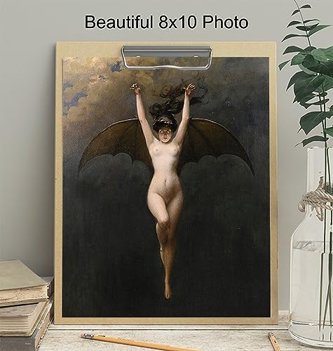 Gothic Wall Art Bat Wall Witch Creepy Vintage Retro Gift for Women Men Woman