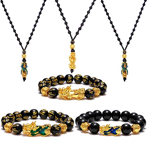 Feng Shui Pi Xiu Bracelet & Necklace Set for Luck & Wealth