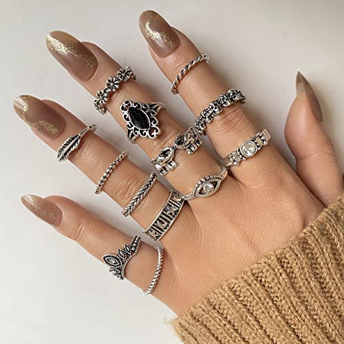 Vintage Silver Knuckle Rings Set for Women