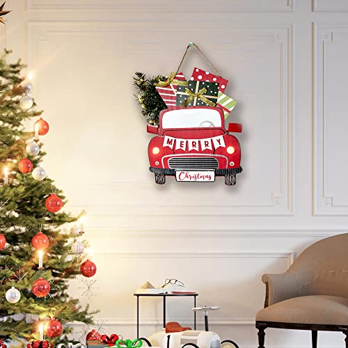 Christmas Red Truck Sign/Wreath w/ LEDs