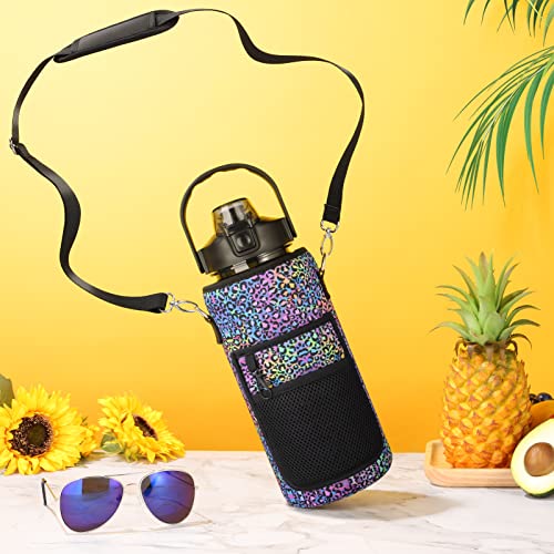 Half Gallon Motivational Water Bottle w/ Sleeve & Strap 64 OZ